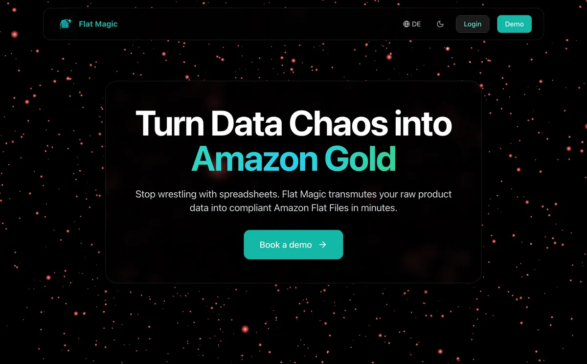 Flat Magic Dashboard mit KI-gestützter Amazon-Produktvariations-Erkennung